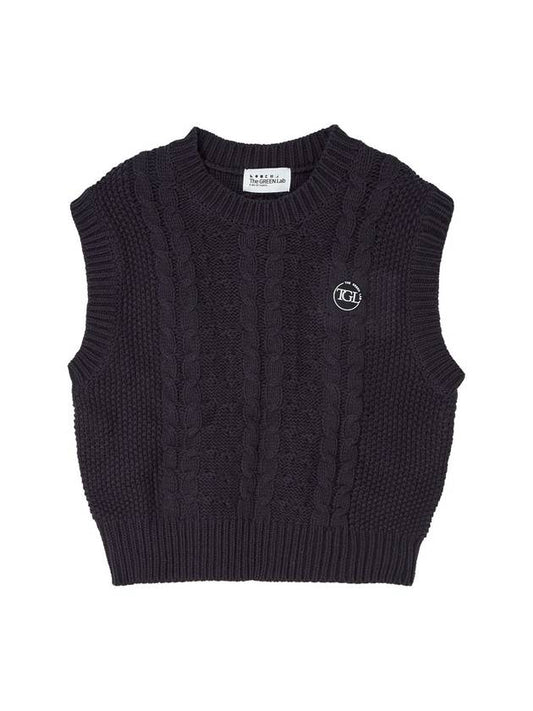 Cable Vest Navy - THE GREEN LAB - BALAAN 2