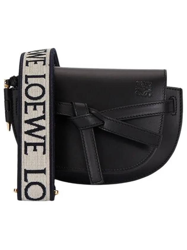 Mini Gate Dual Soft Calfskin Cross Bag Black - LOEWE - BALAAN 3