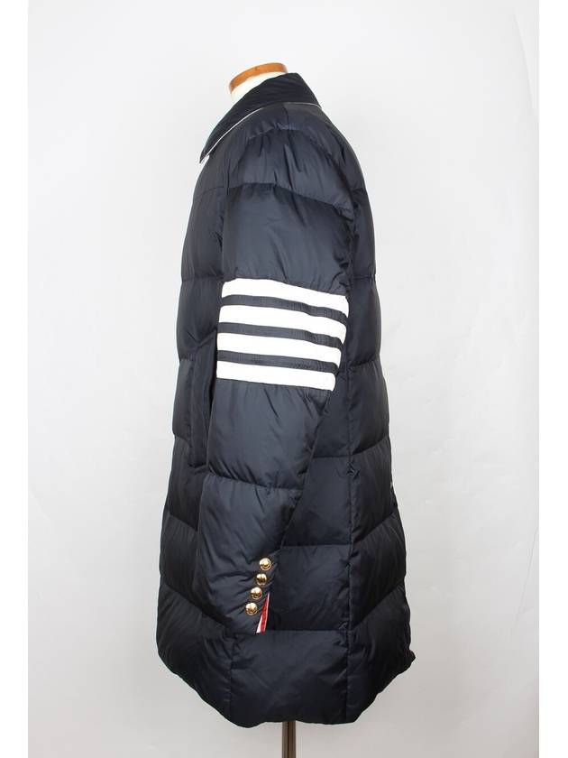 Diagonal armband padded coat navy 2 100 - THOM BROWNE - BALAAN 3