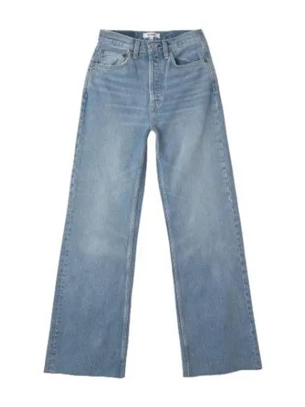 Ultra high rise wise denim pants blue jeans - RE/DONE - BALAAN 1