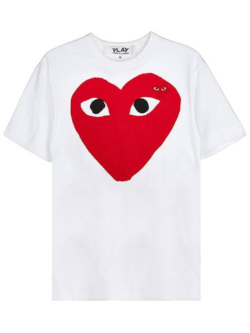 Men s Big Heart Short Sleeve T Shirt AZ P1T026 051 WHITE - COMME DES GARCONS - BALAAN 1