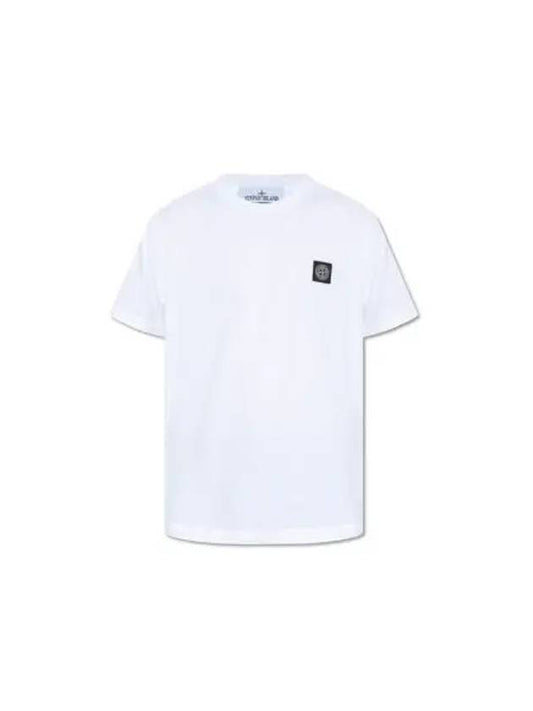 Logo Patch Short Sleeves T-Shirt White - STONE ISLAND - BALAAN 2