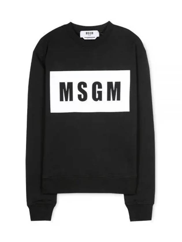 Box Logo Print Cotton Sweatshirt Black - MSGM - BALAAN 2