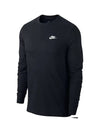 Men's NSW Club Long Sleeve T-Shirt Black - NIKE - BALAAN 6