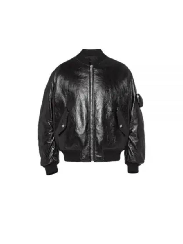 Triangle Pouch Nappa Leather Bomber Jacket Black - PRADA - BALAAN 2