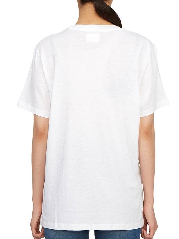 Zewel Print Cotton Short Sleeve T-Shirt White - ISABEL MARANT - BALAAN 5