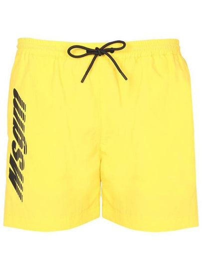 Men's Logo Print Swim Shorts Yellow - MSGM - BALAAN 2