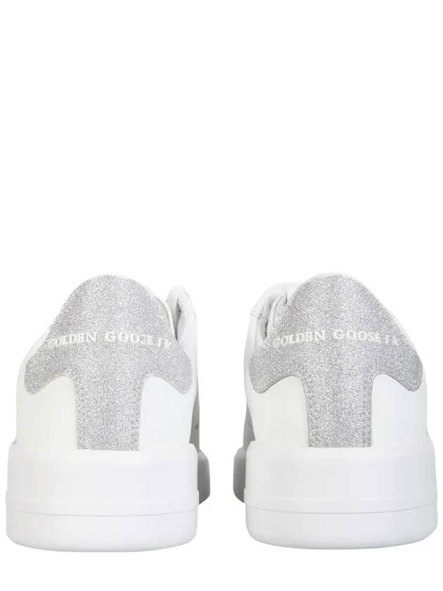 Purestar White Silver Glitter Heel Tab Sneakers - GOLDEN GOOSE - BALAAN 3