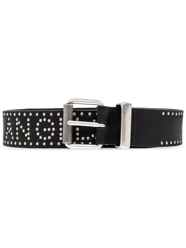 Palm Angels Leather Belt With Studs, Men's, Black - PALM ANGELS - BALAAN 1