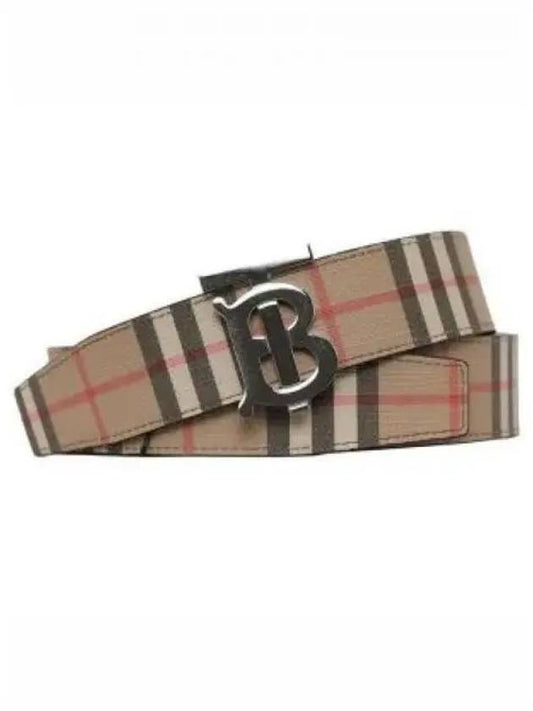 Reversible Monogram Motif Vintage Check Leather Belt Beige - BURBERRY - BALAAN 2