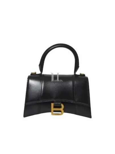 Hourglass XS Glossy Calfskin Tote Bag Black - BALENCIAGA - BALAAN 2