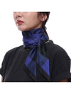 Check Silk Scarf Black Navy - BURBERRY - BALAAN 5