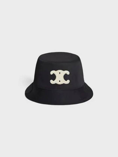 Triomphe Cotton Gabardine Bucket Hat Black - CELINE - BALAAN 2