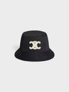 Triomphe Cotton Gabardine Bucket Hat Black - CELINE - BALAAN 1