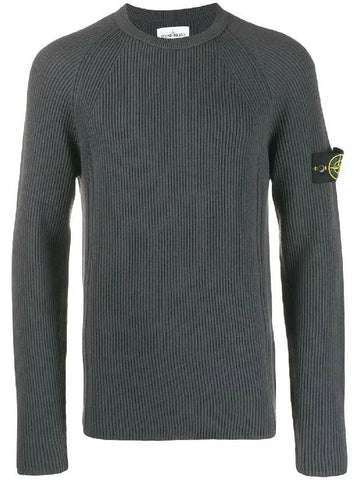 Wappen Patch Pullover Wool Knit Top Grey - STONE ISLAND - BALAAN 1