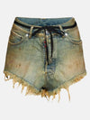 Women's Vintage Washed Belt String Denim Shorts Light Blue - MAISON MARGIELA - BALAAN 4