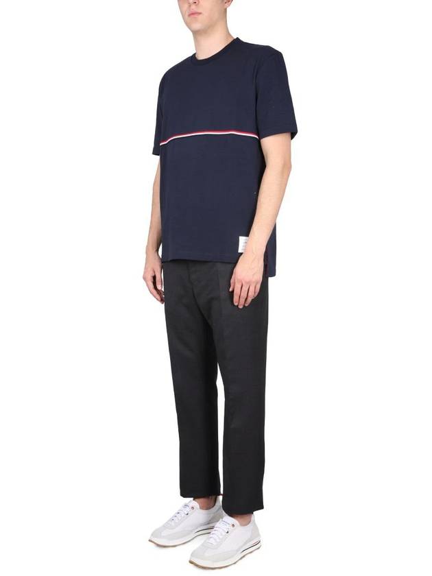 Midweight Jersey Short Sleeve T-Shirt Navy - THOM BROWNE - BALAAN 3