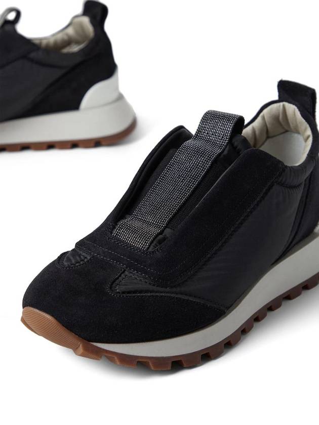 Suede Techno Runner Low Top Sneakers Black - BRUNELLO CUCINELLI - BALAAN 5