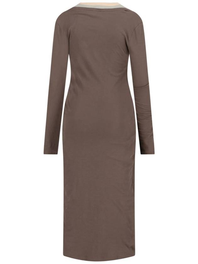 Midi Dress J40FV0103 JTN356962 BROWN - JIL SANDER - BALAAN 3