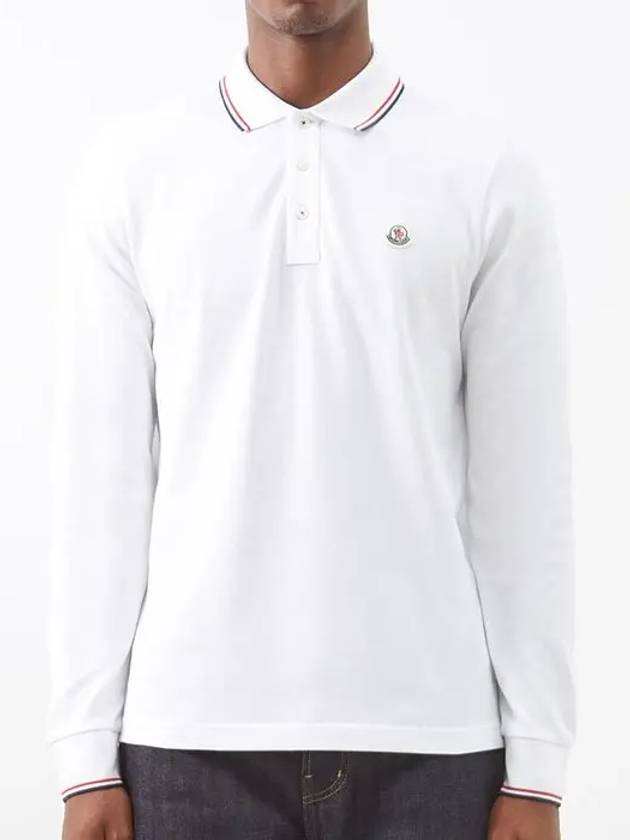 Logopatch button cottonpiqué polo shirt - MONCLER - BALAAN 1