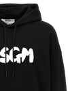 Brushed Logo Cotton Hoodie Black - MSGM - BALAAN 4