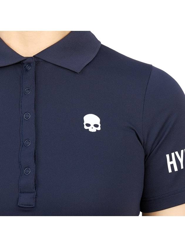 Women's Golf Picket Logo Short Sleeve PK Shirt Navy - HYDROGEN - BALAAN 10