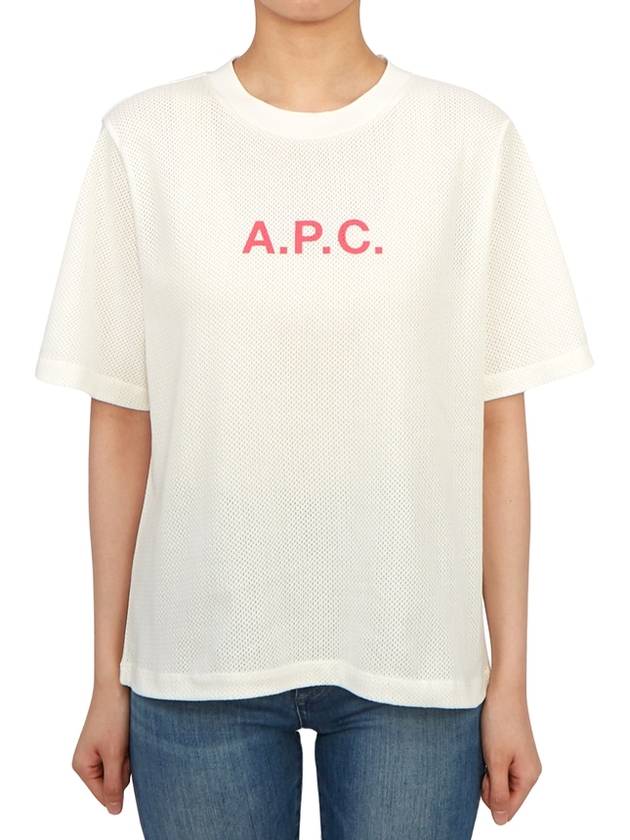 Mae Pique Mesh Short Sleeve T-Shirt White - A.P.C. - BALAAN 2