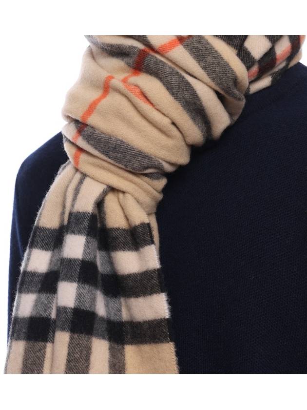 Wide Check Cashmere Scarf Beige - BURBERRY - BALAAN 6