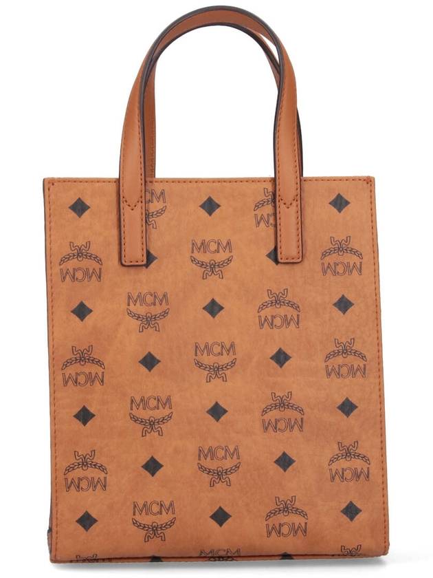 Monogram Print Tote Bag Brown - MCM - BALAAN 3