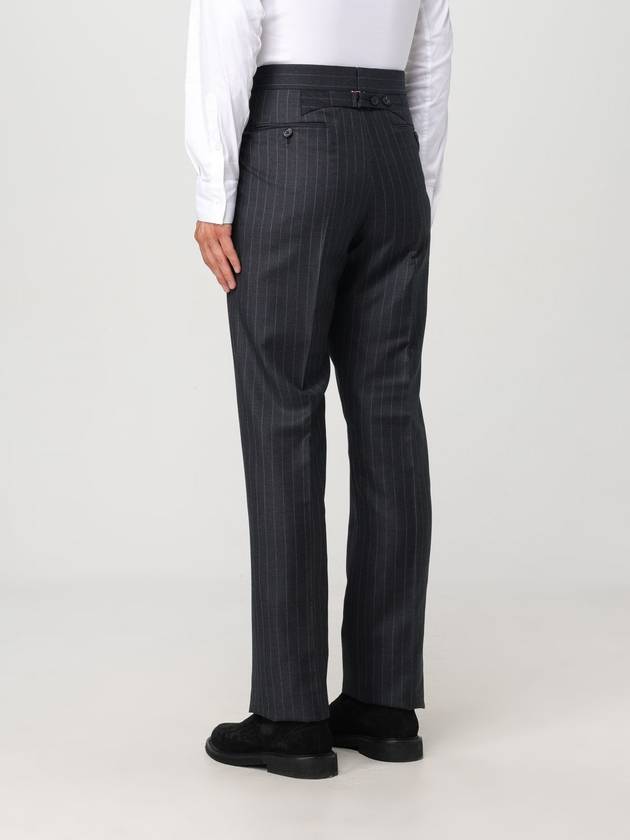 Pinstripe wool straight pants gray - THOM BROWNE - BALAAN 4