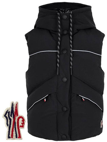 Black Arola Grenoble Hooded Goose Down Vest AROLLA 1A00006 595M6 999 00573 - MONCLER - BALAAN 1