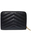 Women s 403723 Monogram Black Leather Compact Zipper Around Half Wallet - SAINT LAURENT - BALAAN 3