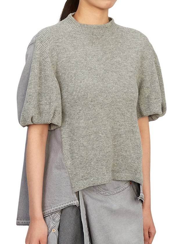 Ribbed knit panel wool t-shirt 2306815 - SACAI - BALAAN 6