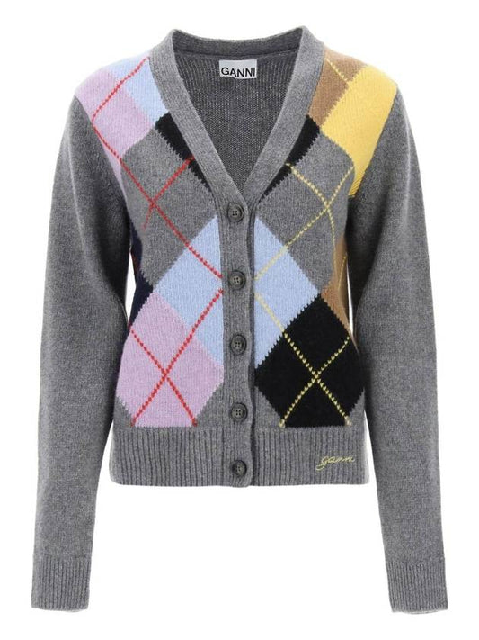 24 ss cardigan WITH argyle pattern K2102 523 B0230970021 - GANNI - BALAAN 1