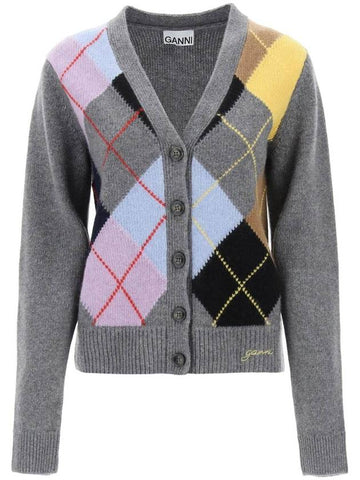 24 ss cardigan WITH argyle pattern K2102 523 B0230970021 - GANNI - BALAAN 1