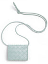 Intrecciato Strap Card Wallet Light Blue - BOTTEGA VENETA - BALAAN.