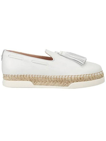 Women's Gommino Tassel Espadrilles Shoes White - TOD'S - BALAAN 1