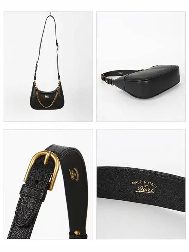 Aphrodite Small Logo Chain Shoulder Bag Black - GUCCI - BALAAN 4