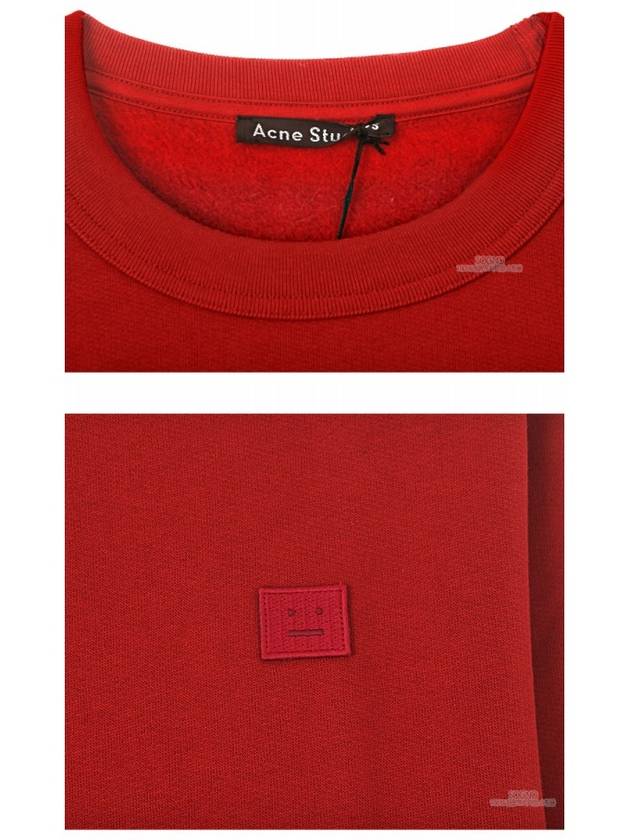 Fairview Face Patch Crew Neck Sweatshirt Red - ACNE STUDIOS - BALAAN 7