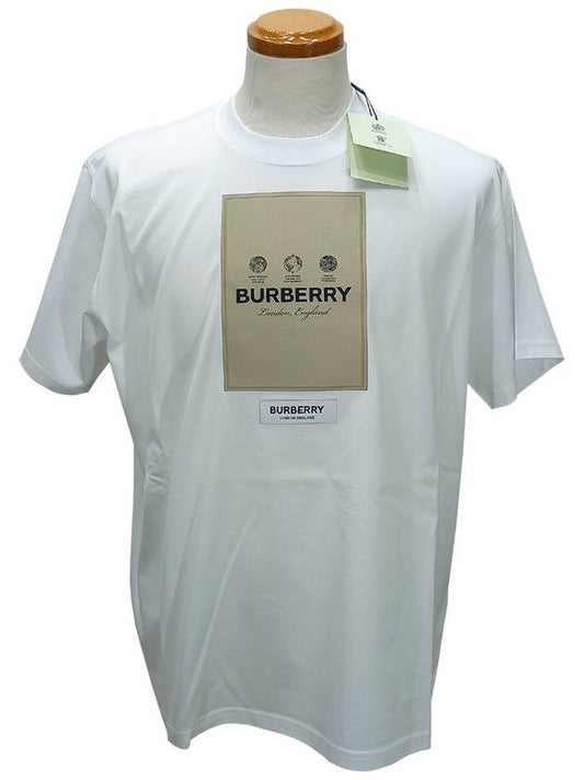 Logo Print Cotton Short Sleeve T-Shirt White - BURBERRY - BALAAN.