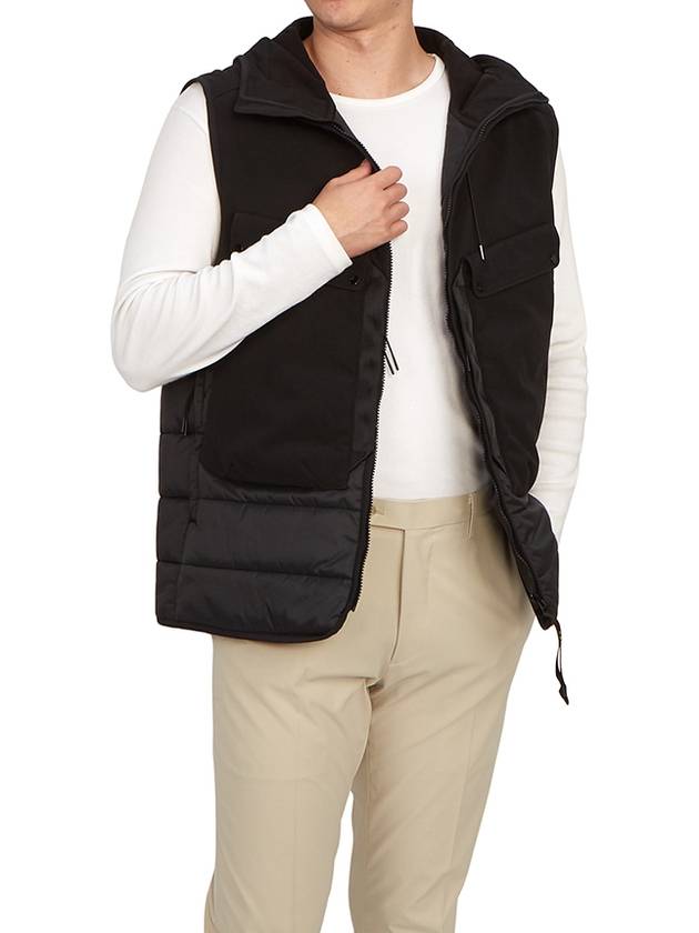 Shell R Mix Goggle Hooded Padded Vest Black - CP COMPANY - BALAAN 7