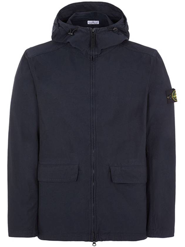 Batavia Garment Dyed Nylon Cotton Hooded Jacket Navy - STONE ISLAND - BALAAN 2