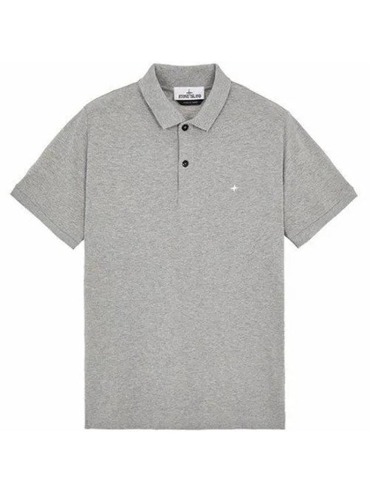 Mini Logo Patch Polo T-Shirt Gray Men's T-Shirt 761521717 V0M64 - STONE ISLAND - BALAAN 2