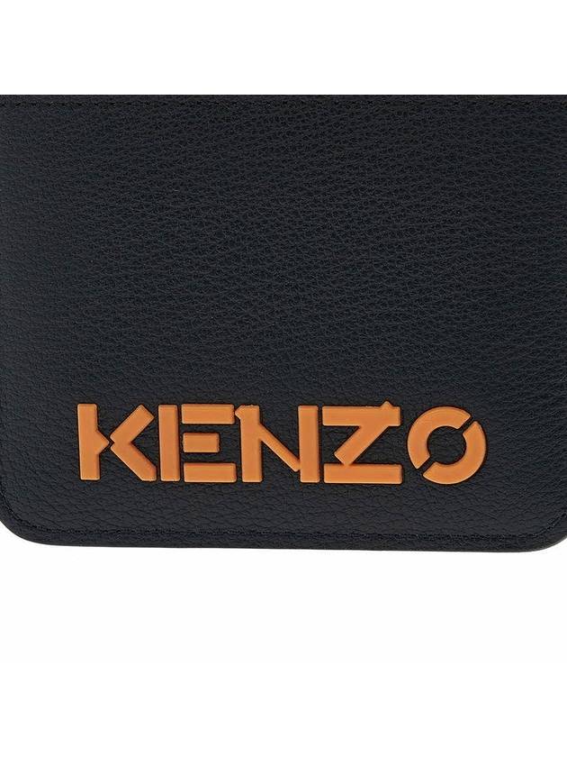 Logo Calf Leather Card Wallet Black - KENZO - BALAAN 7