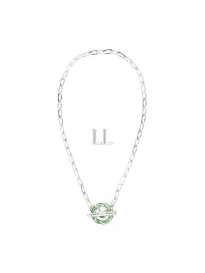 Filler Chain Necklace Green Silver - BOTTEGA VENETA - BALAAN 2