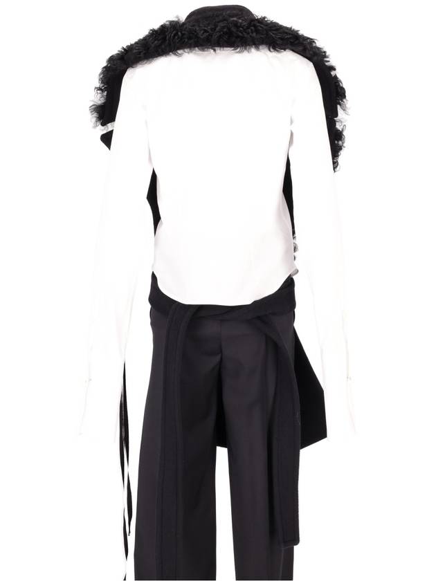 MANON ASYMMETRIC PLASTRON WITH FUR COLLAR BEAVER - ANN DEMEULEMEESTER - BALAAN 4