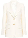 Wool Single-Breasted Blazer Jacket Ivory - GUCCI - BALAAN 2