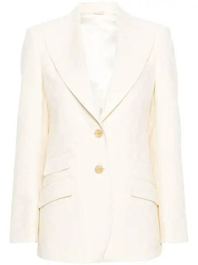 Wool Single-Breasted Blazer Jacket Ivory - GUCCI - BALAAN 2