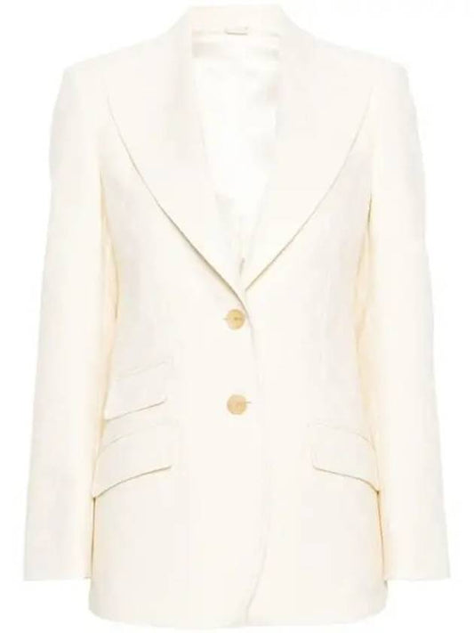 Wool Single-Breasted Blazer Jacket Ivory - GUCCI - BALAAN 2