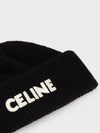 Logo Wool Beanie Black - CELINE - BALAAN 4